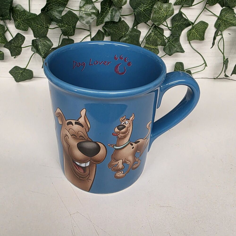 RARE VTG 1999 WARNER BROS STUDIO STORE SCOOBY DOO BLUE COFFEE TEA MUG DOG LOVER